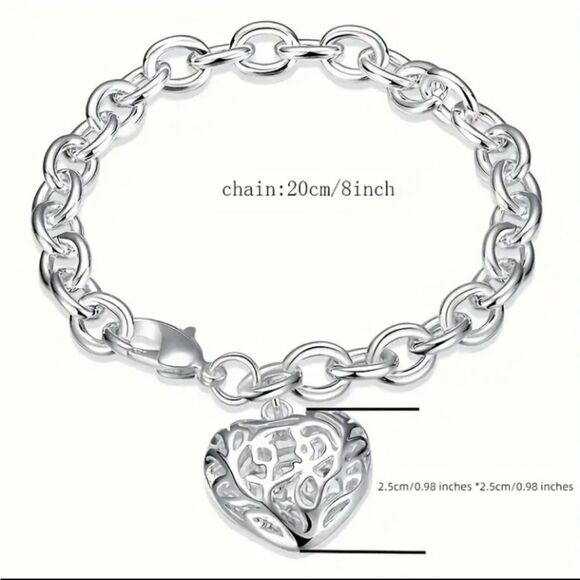 Silver Heart Bracelet - Picture 2 of 3